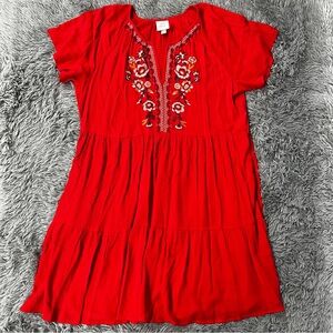 Knox Rose Short Sleeve Embroidered Top Dress Size Large